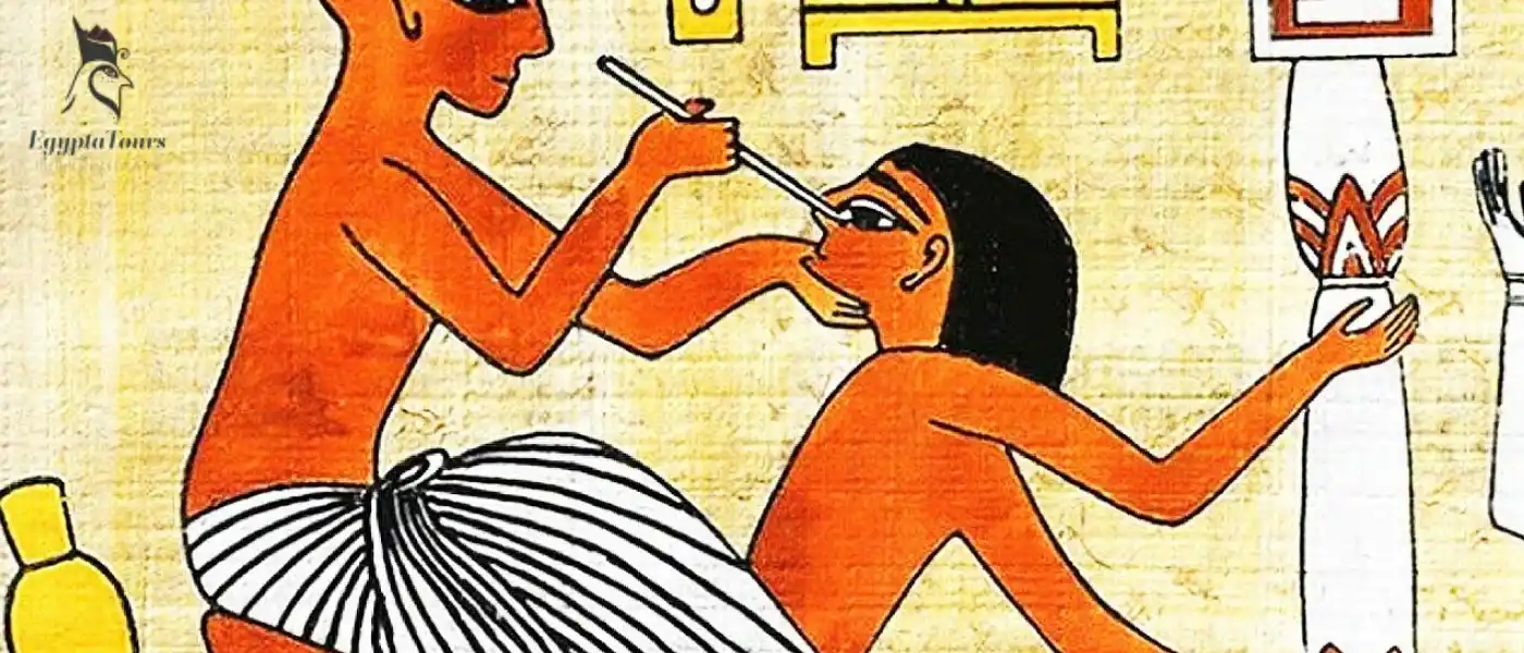 Egyptian doctor examining the patient 